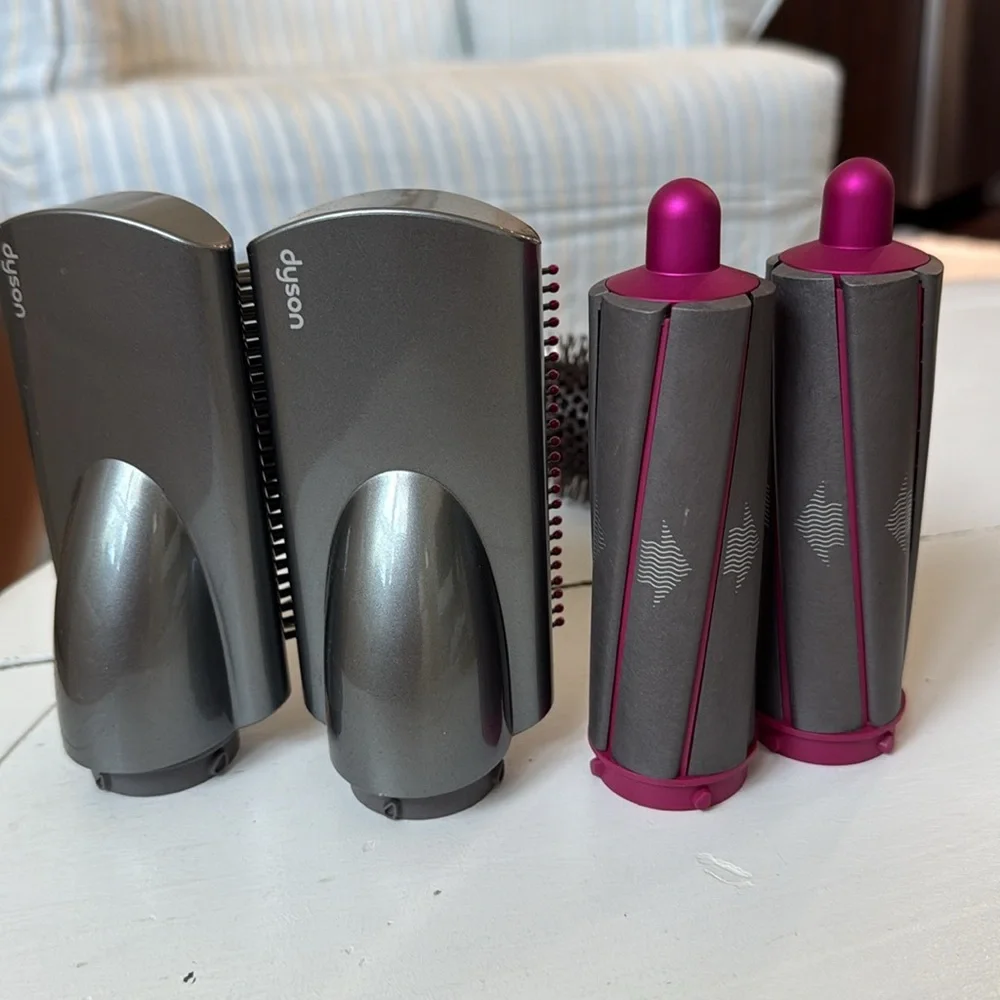 Dyson Gray and Pink Hair Styling Tool Attachments Only